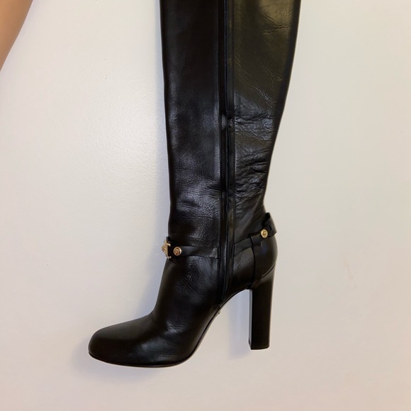 VERSACE KNEE HIGH HEEL BOOTS - Picture 7 of 11